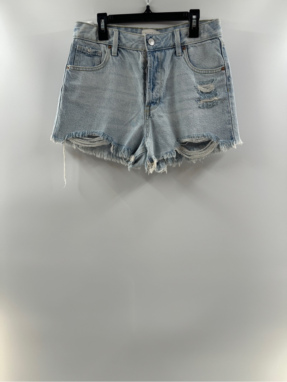 PacSun High Rise Festival Denim Shorts Women's Size 27 Distressed Light Wash